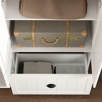 Stilla 59.1" Modern White Hall Tree with Storage Bench & Flip-Down Shoe Cabinet