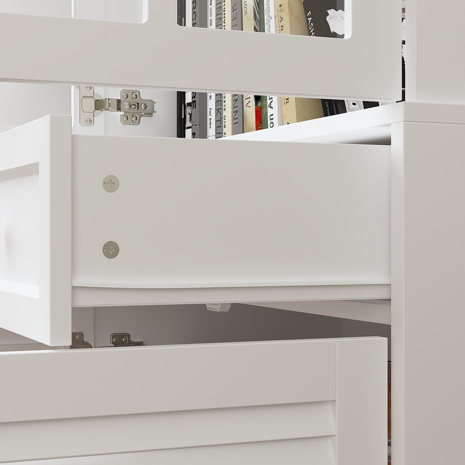 4 Drawer Multi-Door Office Storage Cabinet With Desk