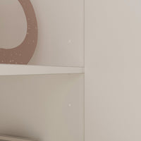 47.2" Elegant White Bookcase with Glass Doors and Open Shelves