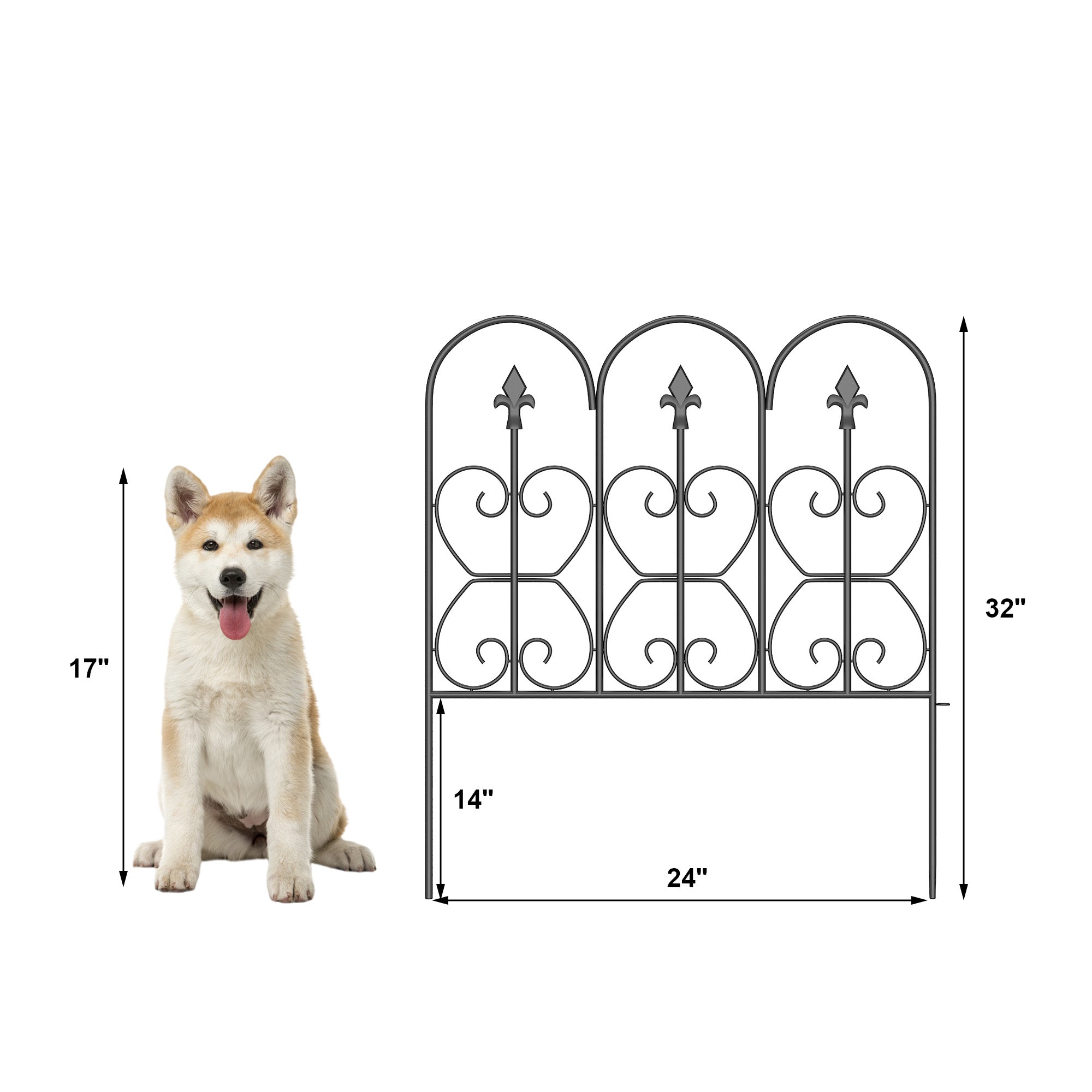 32'' H x 24'' W Metal Fencing with 5 Panel(s) Included