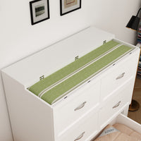 76.8" Modern White Murphy Bed With Power Outlets And Fold-down Panel