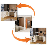 63 inch L-Shaped Standing Desk with 3 Drawers