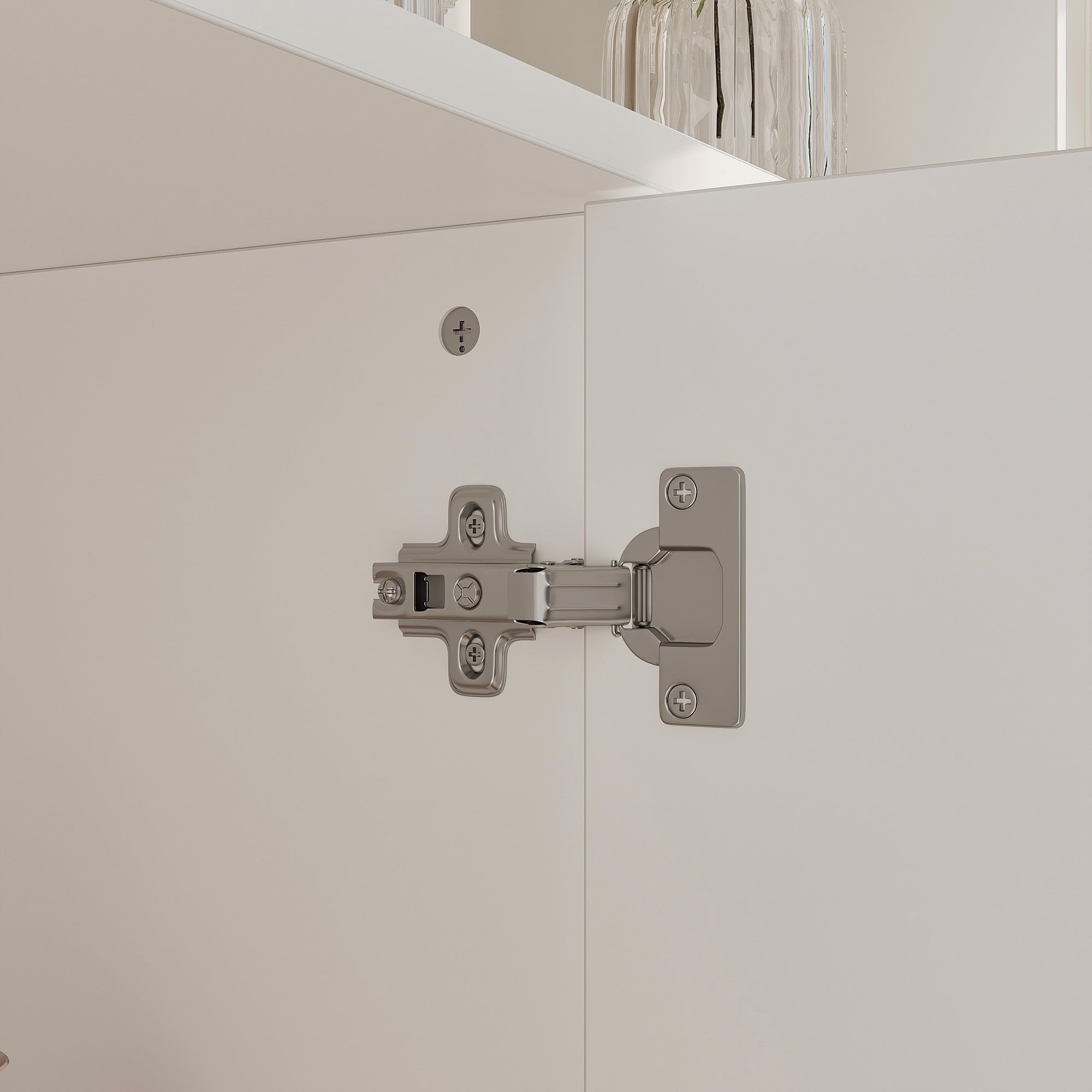 71'' H X 47.2'' W Elegant White Bookcase With Storage Solutions And Glass Doors