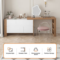 39.4" L-Shaped Modern Vanity Set with 4-Drawer Chest
