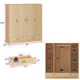 Wooden wardrobe with dimensions and weight capacity indicators on a white background