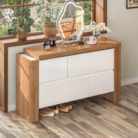 39.4" L-Shaped Modern Vanity Set with 4-Drawer Chest