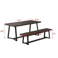 70.9" Heavy-Duty Brown Patio Dining Set with Bench