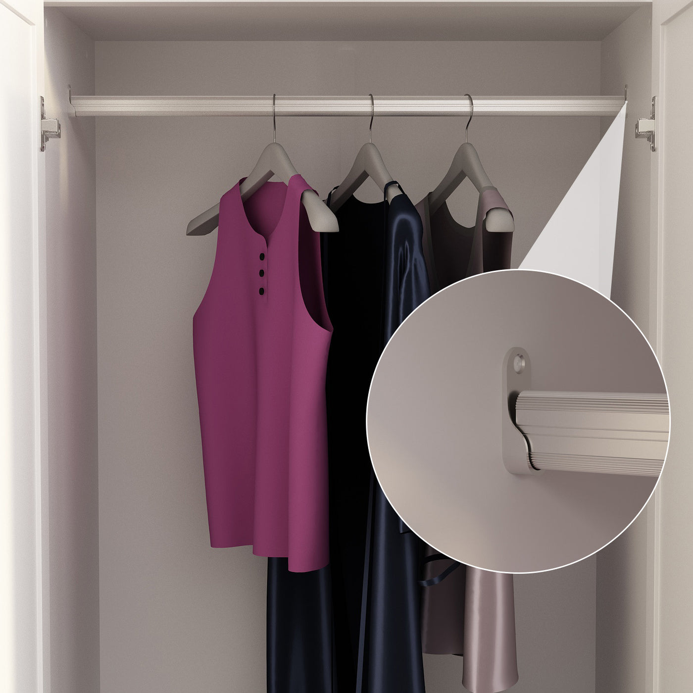 63" Modern Minimalist White Wardrobe Armoire with Storage Shelves and Drawers for Bedroom