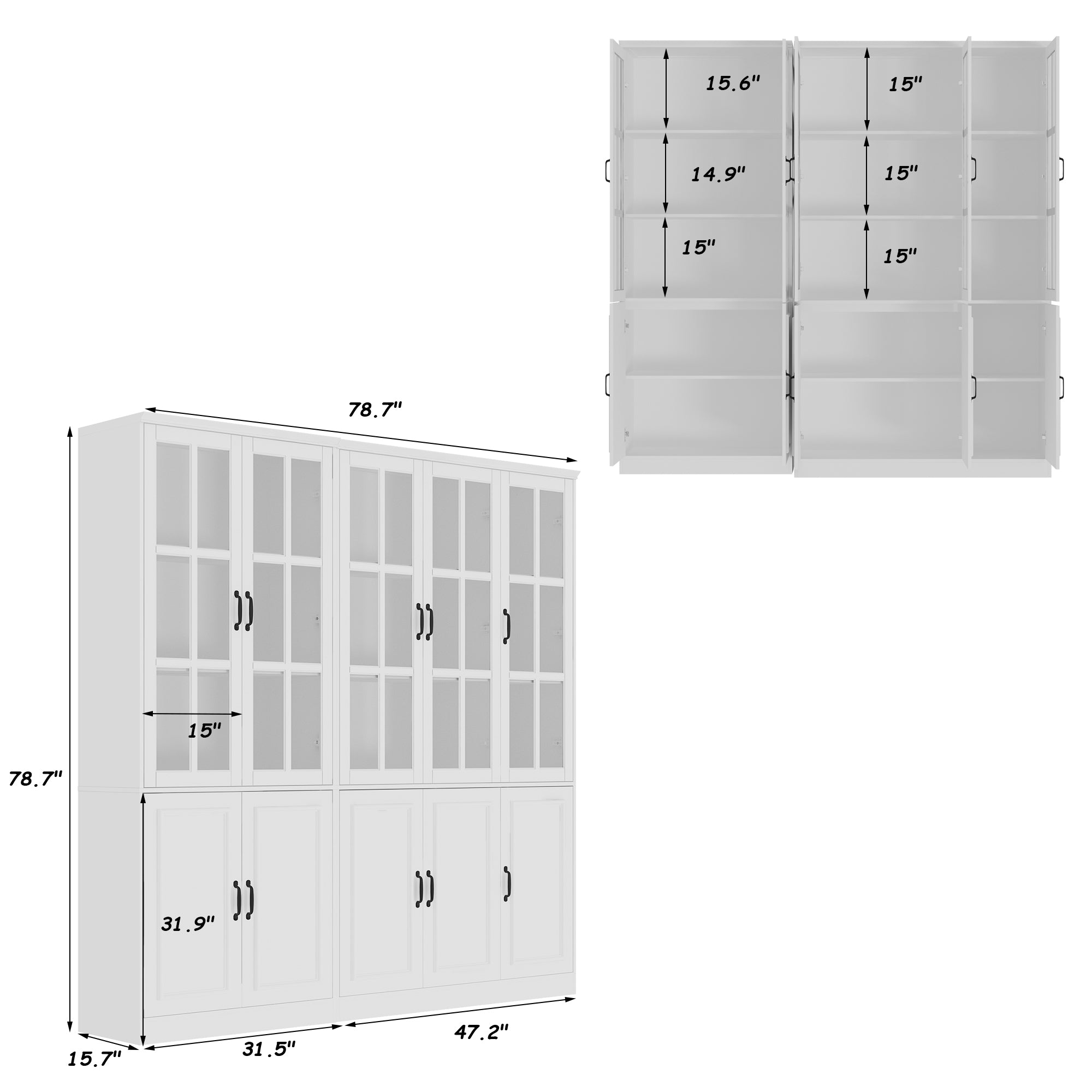 78.7'' Wide 15 - Shelf Storage Cabinet