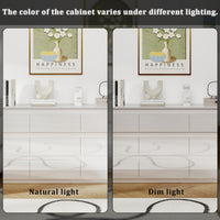 White 9-drawer dresser with minimalist design