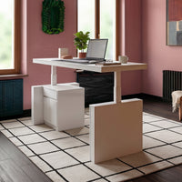 71" Modern Minimalist Standing Desk with File Drawer and Storage Cabinet