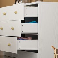 47.2" Modern White Dresser With 9 Pull-out Drawers