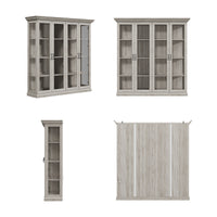 68.5" Modern Display Bookcase with 4 Glass Doors and Lights