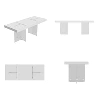 78.7" Modern Minimalist White Writing Desk With Glass Base