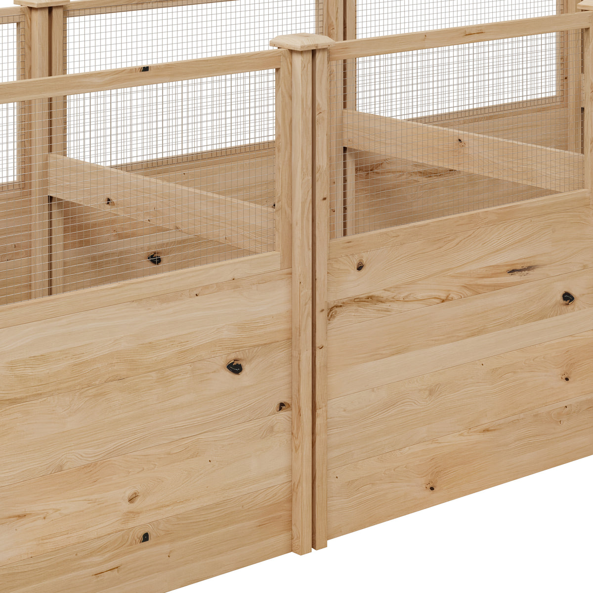 Wooden pet cage with wire top on a white background