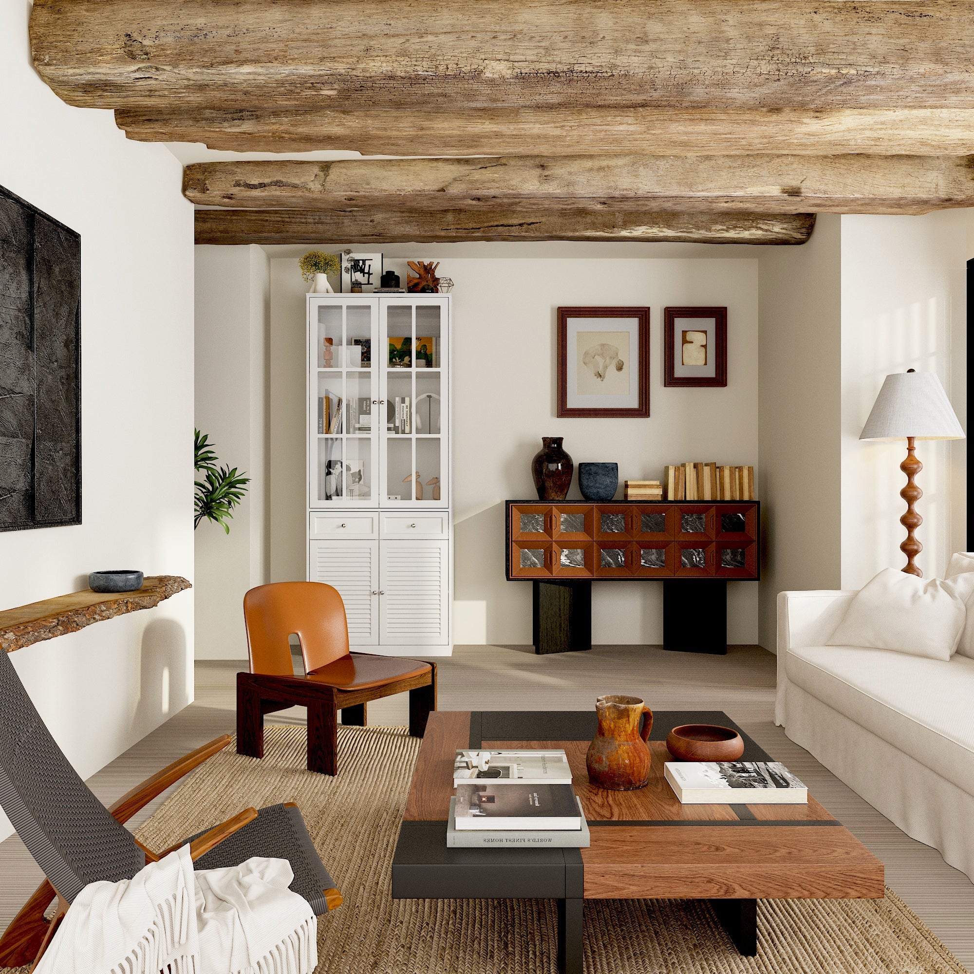 78.7'' H x 31.5'' W Bookcase With Glass Doors And Drawers