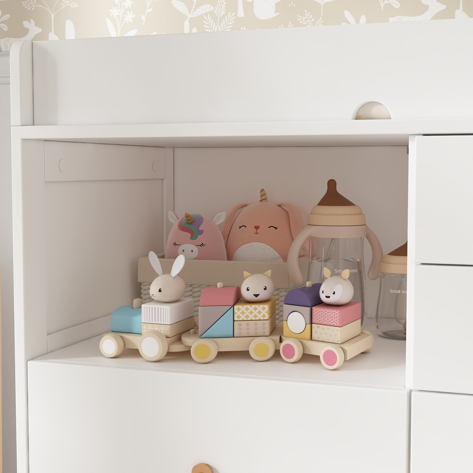 Modern Changing Table Dresser With Strong Storage