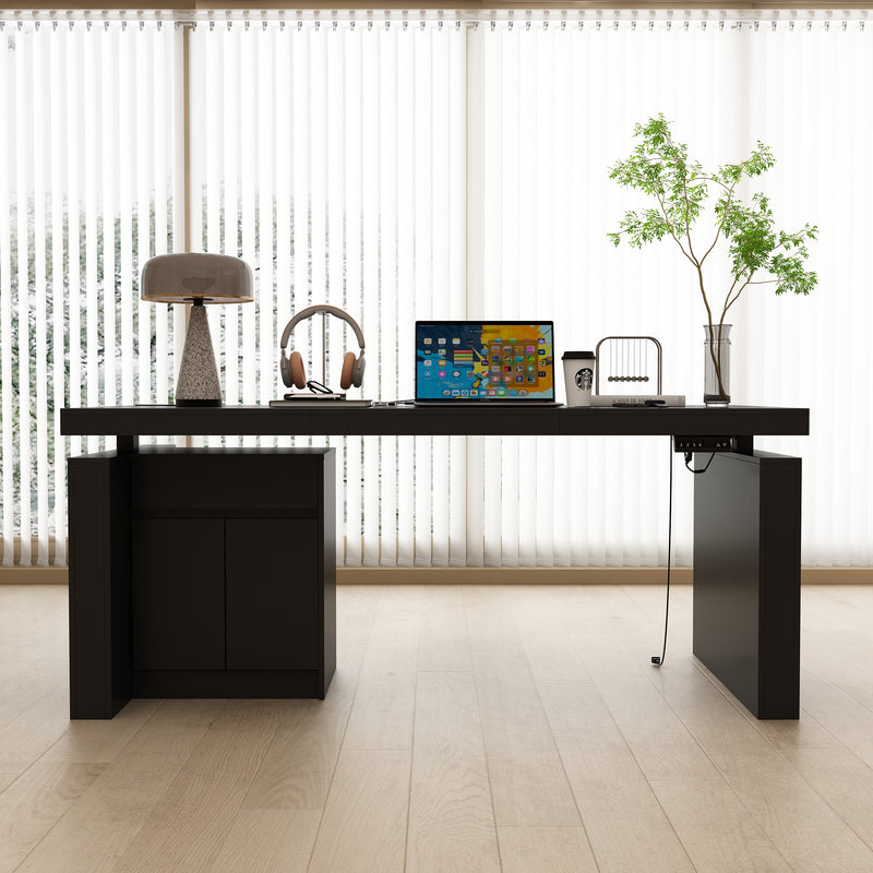 71 inches Modern Minimalist White Standing Desk with Adjustable Height