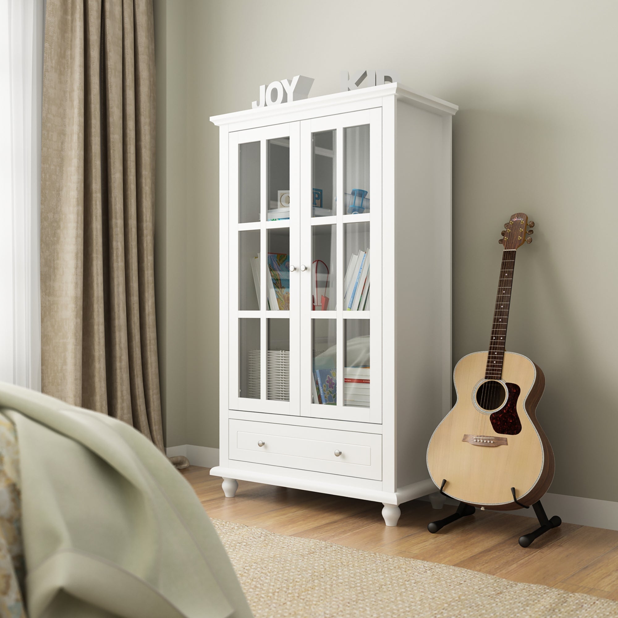 Buffet Sideboard Storage Cabinet Display Bookcase with 3-Tier Shelf