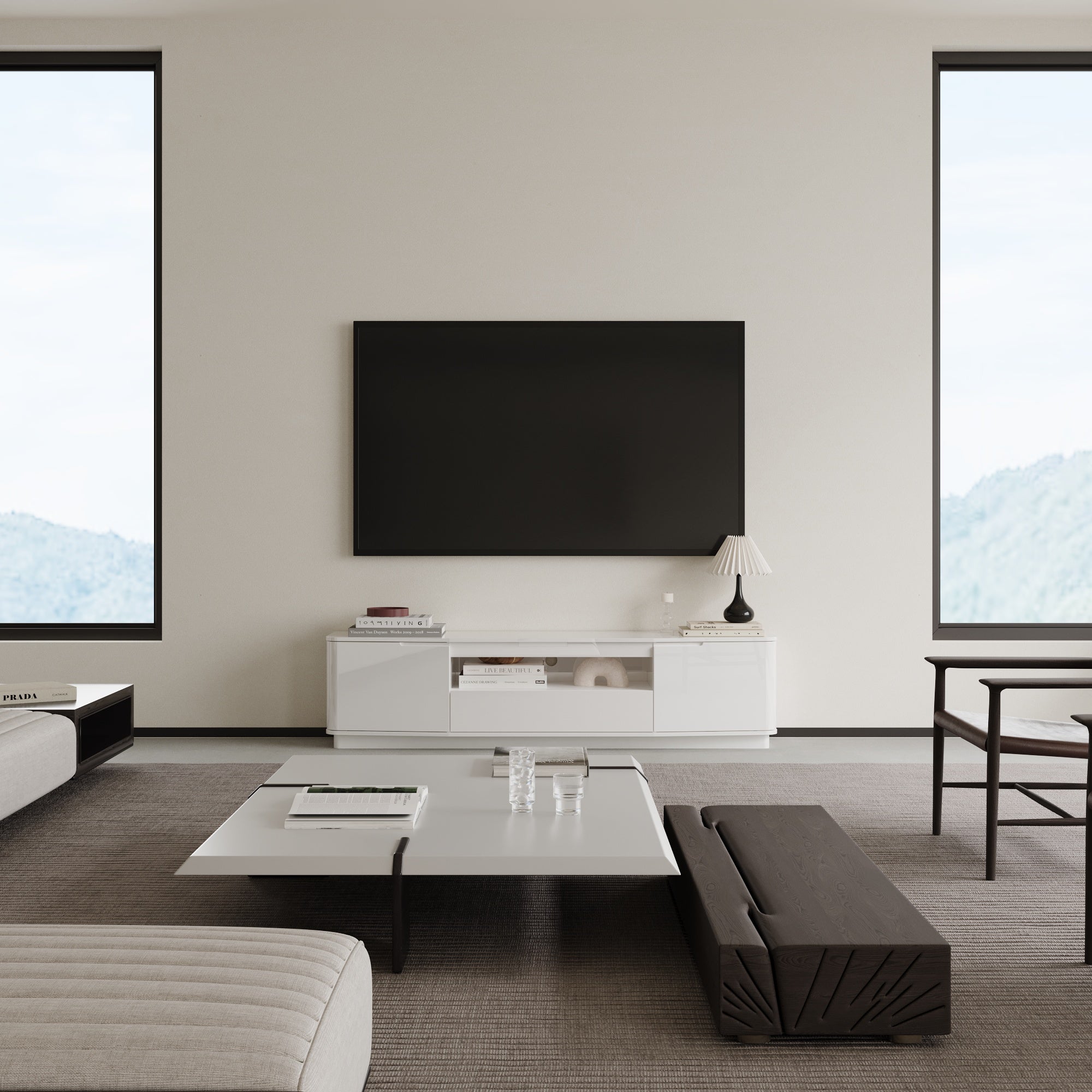 71'' W TV Stand Media Console With Drawer