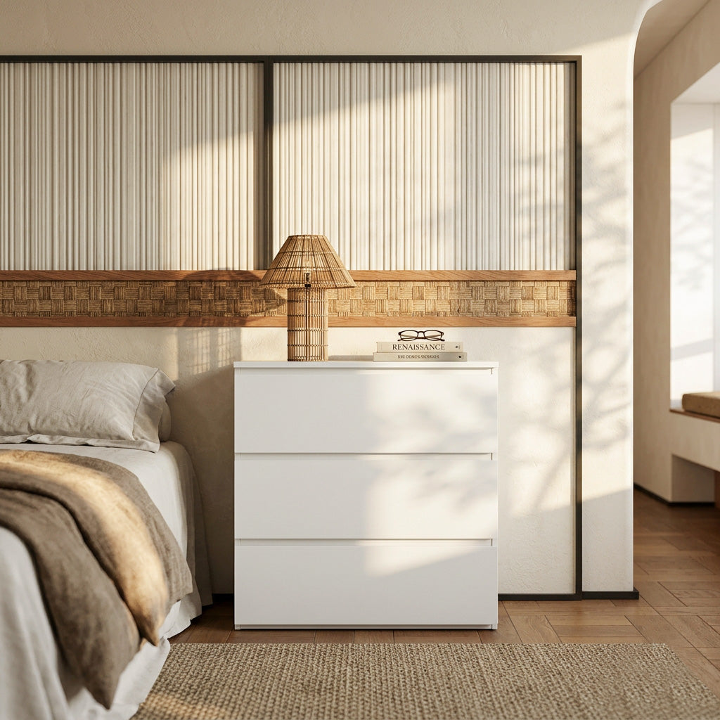 30.3" Modern 3-Drawer Nightstand / Small Dresser with Handle-Free Design