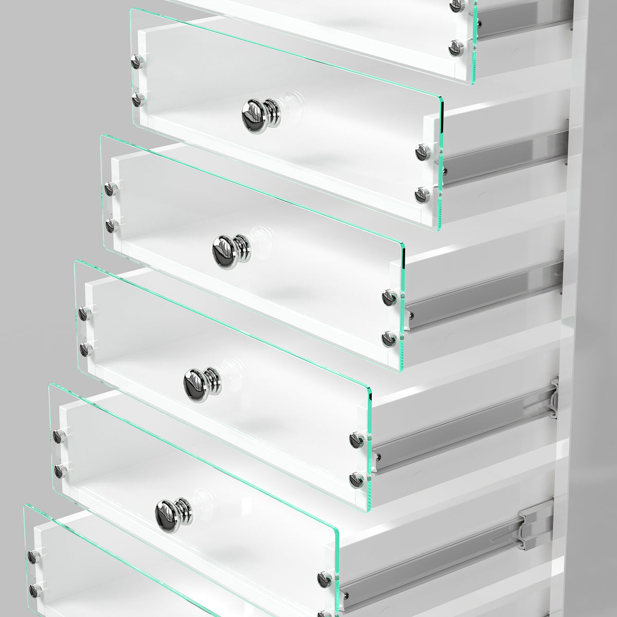 Modern Jewelry Cabinet with 7 Drawers 