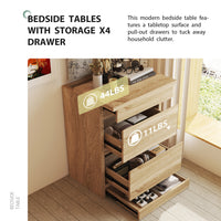 17.7" Smart Wood Nightstand with Hidden Gun Drawer & RFID Lock