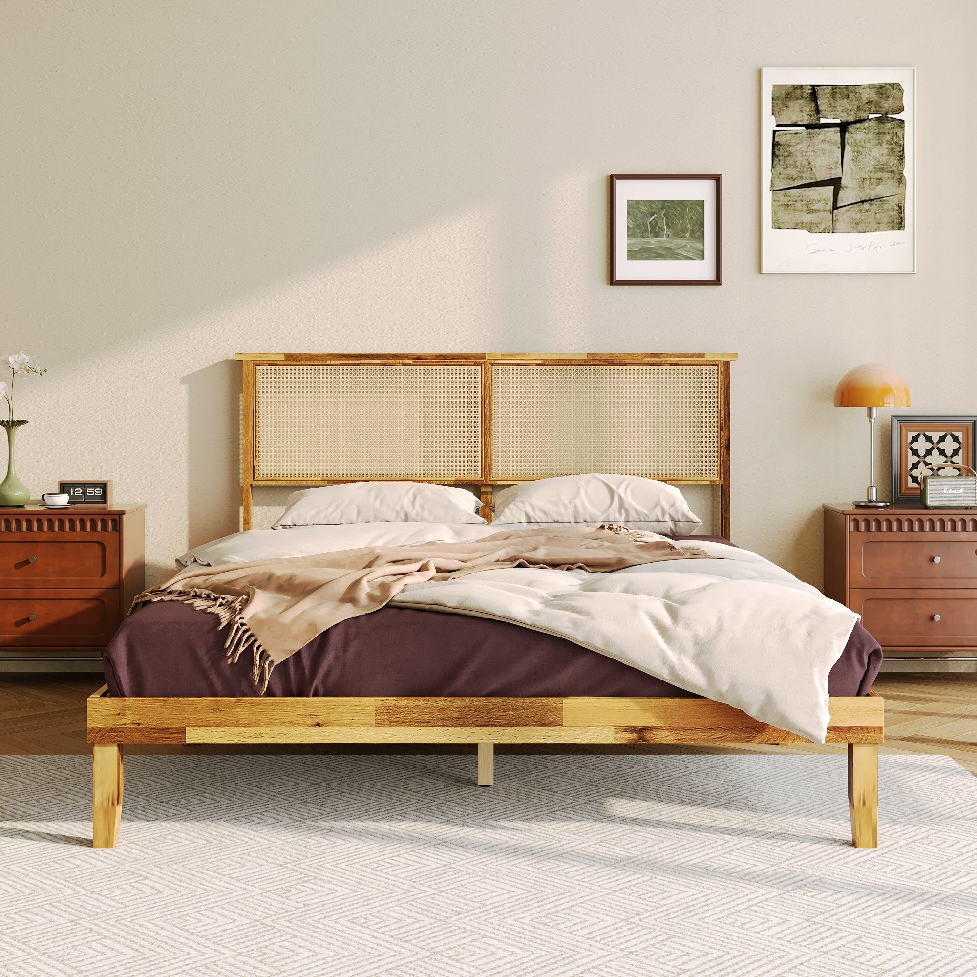 Low Profile Platform Bed With Contemporary Style