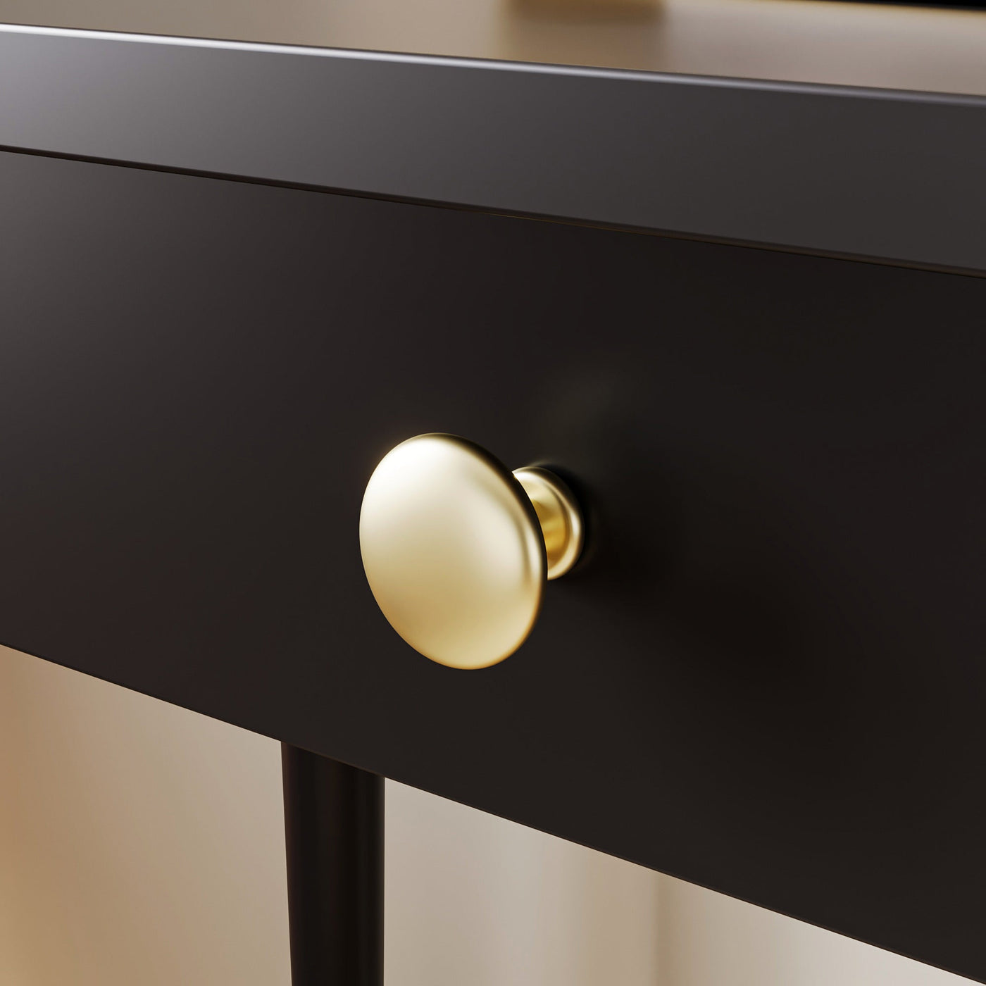 47.2" Modern Black Rectangle Writing Desk with Drawer and Alien Shaped Design