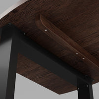 63" Walnut Writing Desk with Veneer Top, Wavy Edge and U-Shaped Metal Legs