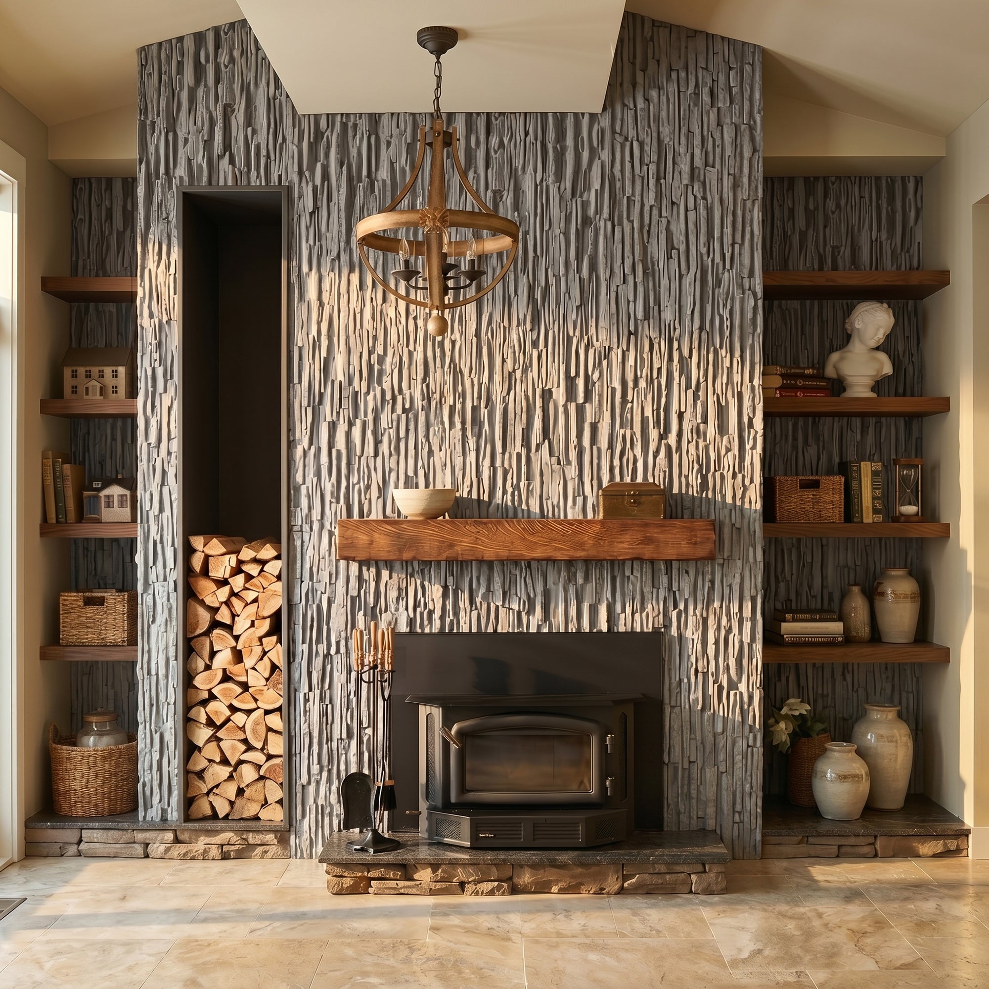 Gray Faux Stone Wall Panel Set of 10, Lightweight Indoor & Outdoor Decorative Wall Panels