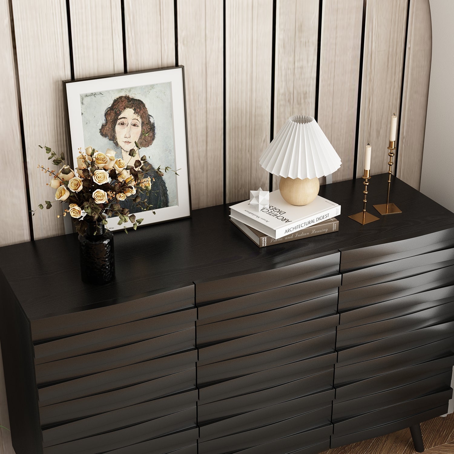 47.2'' W Buffet Cabinet with Storage, Kitchen Sideboard Buffet Table