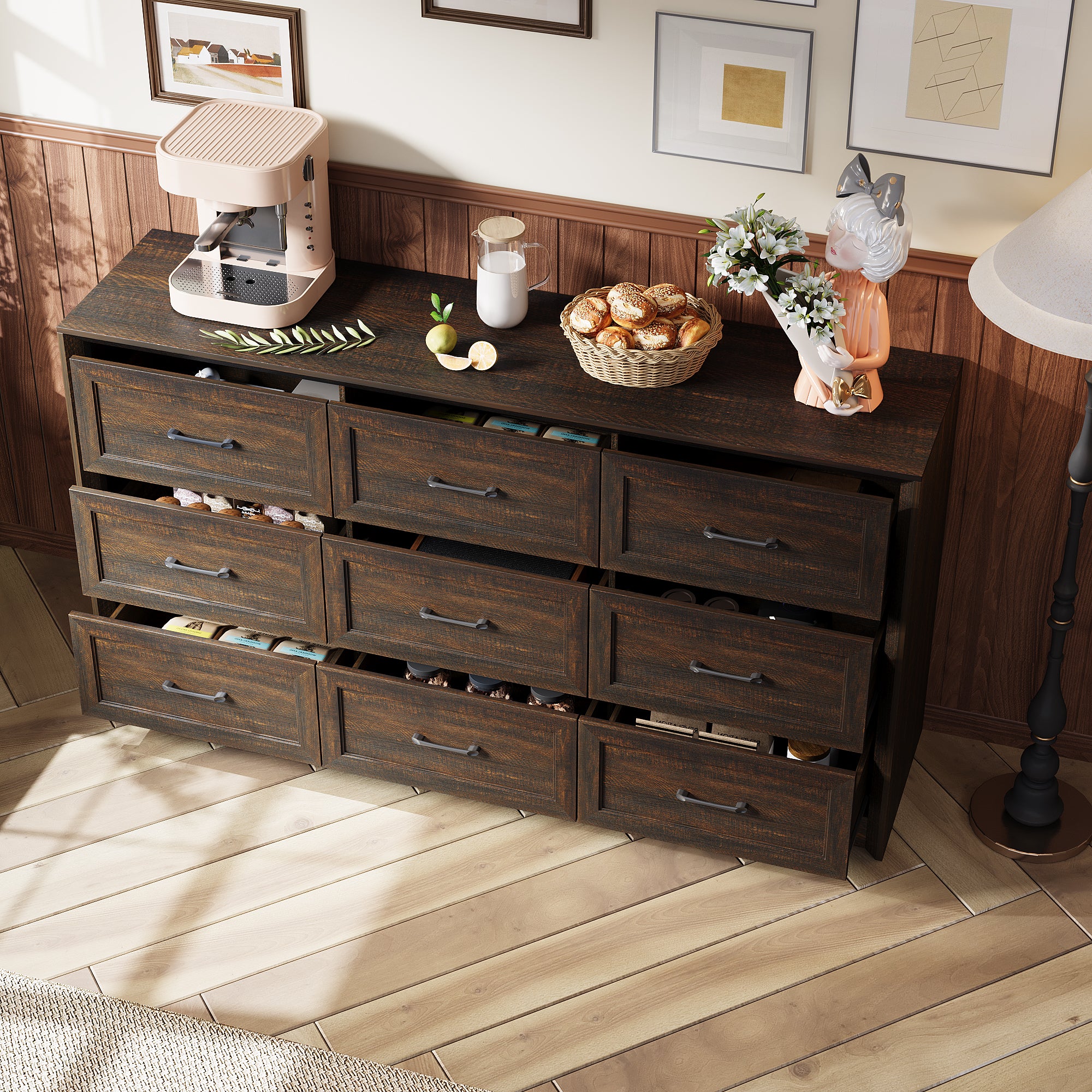 3-Drawer & 2-Door Accent Cabinet Storage Solution For Entryway, Living Room & Bedroom