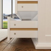 61" Transitional White Rectangular Dresser With 12 Drawers