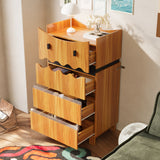23.6" Playful Brown Monster-Themed Storage Cabinet with 4 Drawers