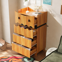 23.6" Playful Brown Monster-Themed Storage Cabinet with 4 Drawers