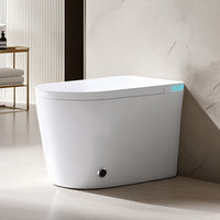 White smart toilet with ambient light