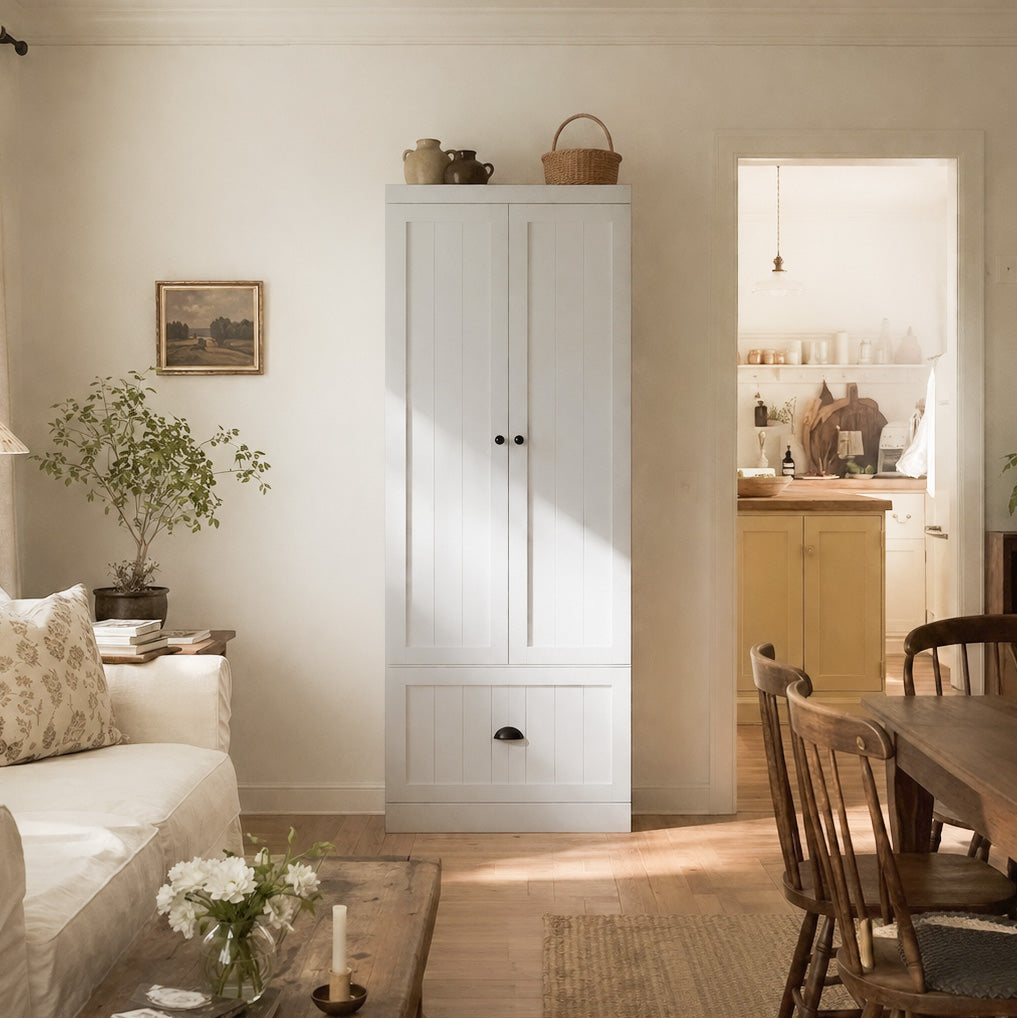 Stilla 27.6" Modern White Kitchen Pantry