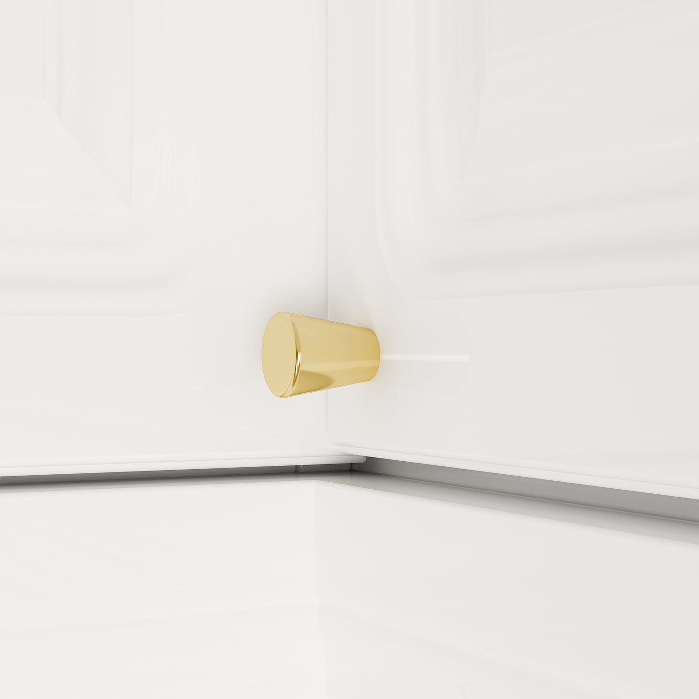 35.4" Modern White L-Shaped Corner Wardrobe with Top Cabinet