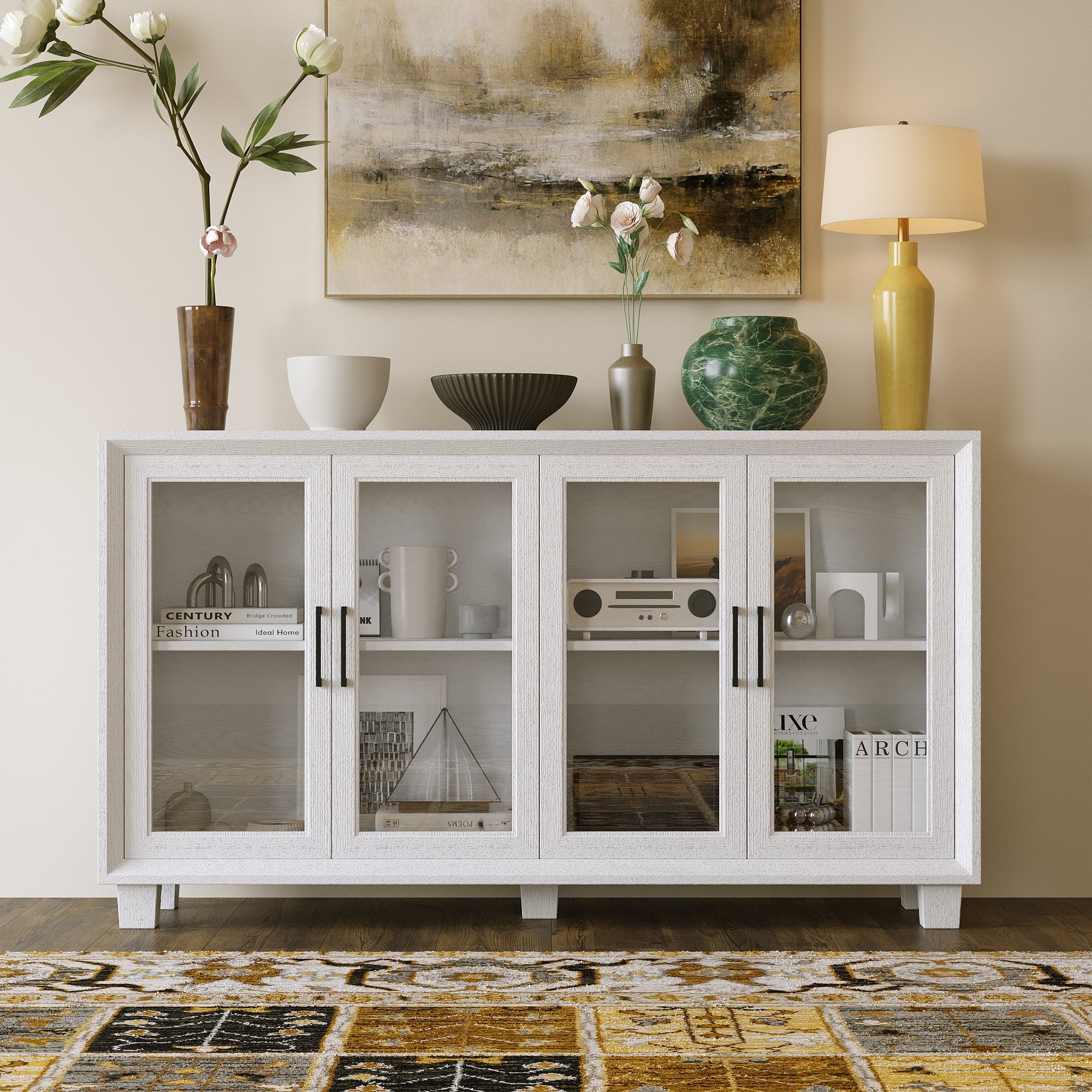 Accent Cabinet With Tempered Glass Door
