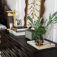 55.1" Modern Minimalist Black Buffet Cabinet with Storage