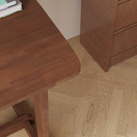 51.2" Minimalist Solid Wood Writing Desk with Rounded Corners