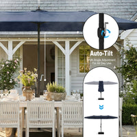 118" Double-Sided Patio Umbrella with Misting System  and Base