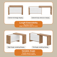 39.4" L-Shaped Modern Vanity Set with 4-Drawer Chest