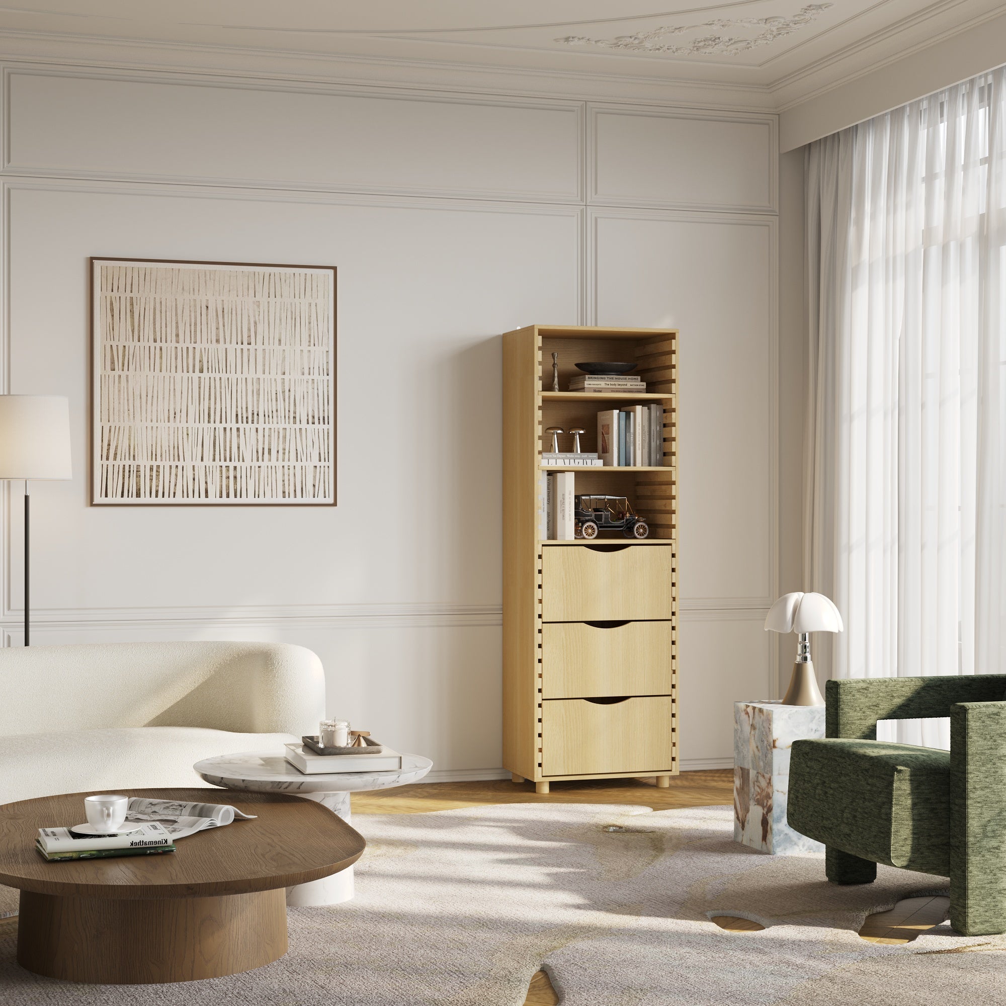 70'' H 3-Drawer DIY Bookcase