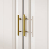 Wardrobe Heavy Duty Clothes Closet Storage Cabinet Armoire with Metal Handles for Small Living