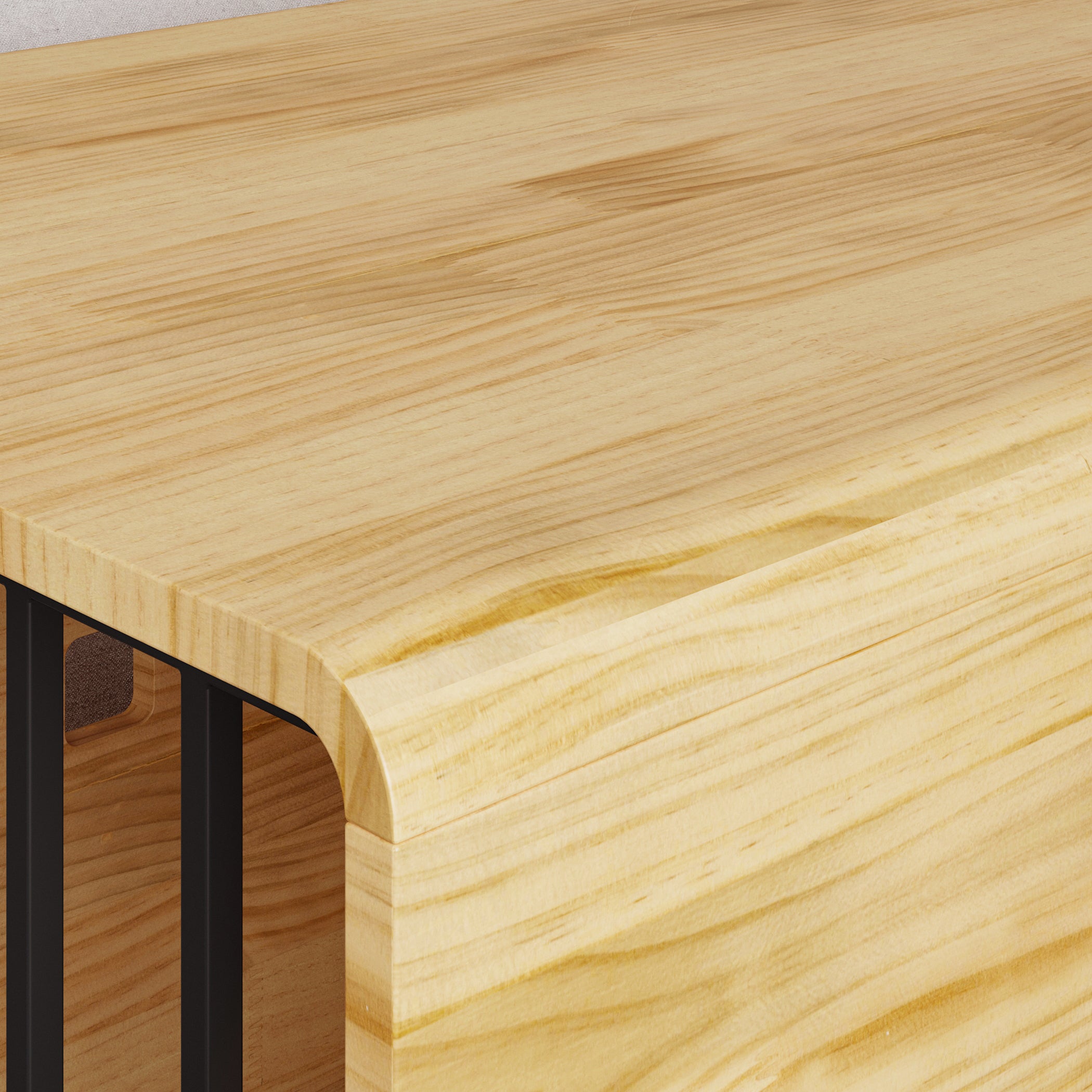 Large Solid Pine Wood Dog Crate With Stainless Steel Latch And Ventilation