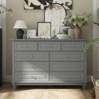 55.1" Traditional White 9-Drawer Dresser