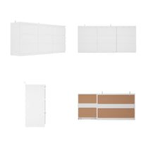 102.4" Modern White Convertible Vanity Table Makeup Vanity With 9 Drawers