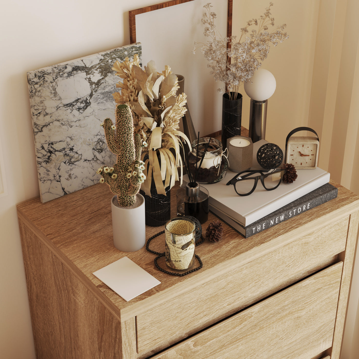 17.7" Smart Wood Nightstand with Hidden Gun Drawer & RFID Lock
